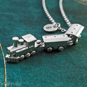 Train Necklace Train Charm Necklace Train Pendant Necklace Travel Jewelry Gift Girlfriend Necklace Bridesmaid Necklace Personalized Initial