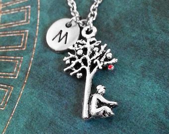 Apple Tree Necklace SMALL Newton's Apple Tree Jewelry Isaac Newton Necklace Newton Gift Physics Gift Science Jewelry Gravity Gift Science