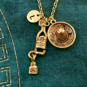 Tequila Necklace SMALL Sombrero Jewelry Sombrero Necklace Mexican Jewelry Charm Necklace Personalized Jewelry Pendant Necklace Alcohol Gift