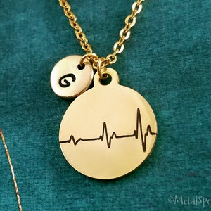 Herzschlag Halskette Gravierte Herzschlag Anhänger Halskette Herz Halskette Charme Halskette Krankenschwester Halskette Kardiogramm Halskette Liebe Schmuck Geschenk
