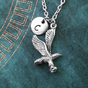 Eagle Necklace, Flying Eagle Jewelry, Personalized Jewelry, Patriotic Necklace, Patriotic Jewelry Patriotic Gift Silver Eagle Charm Necklace