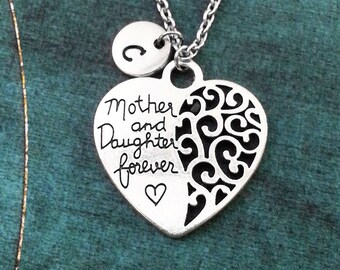 Mother and Daughter Forever Necklace Mother Necklace Silver Mom Heart Necklace Mother's Day Necklace Gift for Mom Necklace Daughter Necklace
