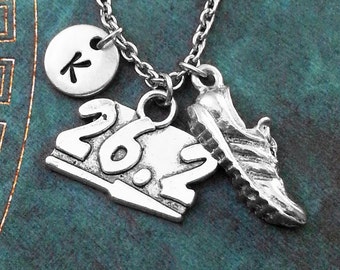 Tennis Shoe Necklace Sneaker Necklace Sneakers Jewelry 26 Mile Marker Charm Running Gift Runner Jewelry Motivational Exercise Marathon Gift