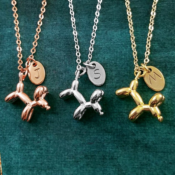 Balloon Dog Necklace SET of 3 Balloon Animal Necklaces Circus Jewelry Carnival Friendship Jewelry Bridesmaid Jewelry Best Friend Necklace