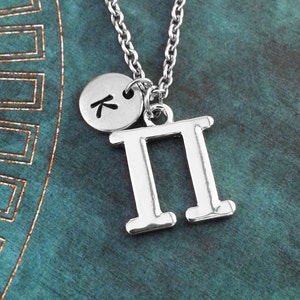Pi Halskette kleine griechische Buchstabe Halskette griechische Alphabet Halskette College Schmuck Sorority Halskette Brüderlichkeit Schmuck Pi Symbol Halskette