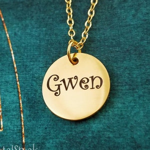 Name Necklace STAINLESS STEEL Circle Necklace Personalized Necklace Engraved Necklace Engraved Jewelry Custom Necklace Pendant Necklace Gift