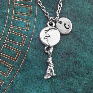 Wolf Necklace VERY SMALL Howling Wolf Jewelry Werewolf Jewelry Werewolf Necklace Full Moon Necklace Howling at the Moon Jewelry Wolf Gift
