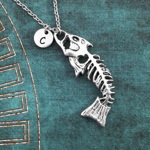 Fishbones Necklace, LARGE Silver Fish Bone Necklace, Fish Necklace, Dead Fish Jewelry, Fishing Necklace, Fishing Gift, Fish Bones Necklace