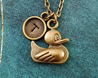 Gummi Ente Halskette KLEINE Ente Charme Bronze Halskette Ente Schmuck Bad Halskette Gummi Ente Anhänger Halskette Gummi Ente personalisierte Geschenk
