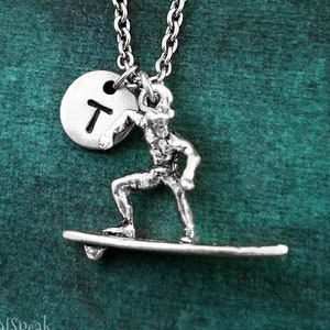 Surfer Necklace Surfing Necklace Surfing Jewelry Surfboard Necklace Beach Jewelry Boyfriend Necklace Charm Necklace Pendant Necklace Gift