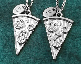 Pizza Necklace SET of 2 Pepperoni Pizza Necklaces Pizza Slice Charm Necklace Pendant Necklace Best Friend Necklace Friendship Jewelry Gift