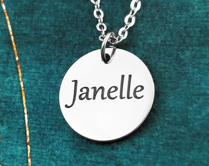 Name Necklace Stainless Steel Circle Necklace Personalized Necklace Engraved Necklace Engraved Jewelry Custom Necklace Pendant Necklace Gift Necklaces Jewelry Valresa Com