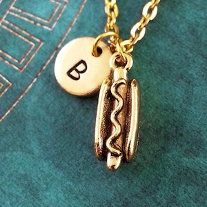 Hot Dog Necklace VERY SMALL Hotdog Necklace Personalized Jewelry Food Jewelry Hot Dog Jewelry Food Necklace Charm Necklace Pendant Necklace