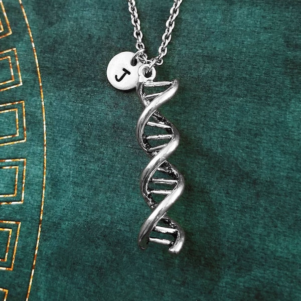 DNA Necklace DNA Molecule Necklace Molecular Biology Double Helix Necklace Scientist Necklace Biologist Necklace Science Jewelry Nerd Gift