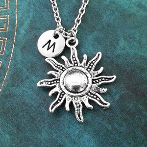 Sun Necklace Sun Jewelry Radiant Sun Charm Necklace Celestial Jewelry Sun Pendant Necklace Silver Sun Charm Necklace Initial Necklace Boho