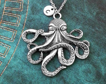 Octopus Necklace VERY LARGE Octopus Jewelry Personalized Jewelry Kraken Necklace Octopus Gift Octopus Pendant Necklace Bridesmaid Necklace