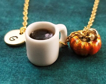 Pumpkin Spice Latte Necklace Pumpkin Spice Necklace Pumpkin Spice Coffee Necklace Pendant Necklace Autumn Jewelry Pumpkin Necklace Fall Gift