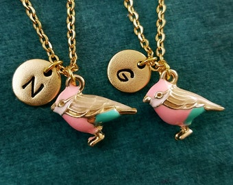 Bird Necklace SET of 2 Songbird Charm Necklaces Bird Jewelry Finch Best Friend Necklace Friendship Jewelry Friendship Necklace Friends Gift