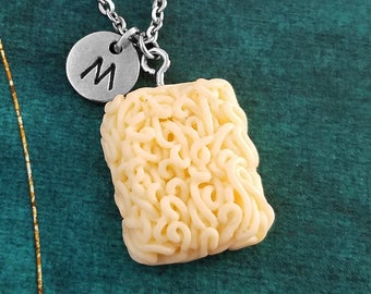 Ramen Necklace Ramen Noodles Necklace Noodles Jewelry Ramen Jewelry Ramen Charm Necklace Ramen Pendant Necklace Initial Necklace Ramen Gift