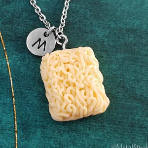 Ramen Necklace Ramen Noodles Necklace Noodles Jewelry Ramen Jewelry Ramen Charm Necklace Ramen Pendant Necklace Initial Necklace Ramen Gift
