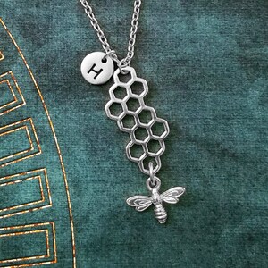 Honeycomb Necklace Honeycomb Jewelry Honey Bee Necklace Bee Jewelry Honeybee Necklace Charm Necklace Pendant Necklace Personalized Jewelry