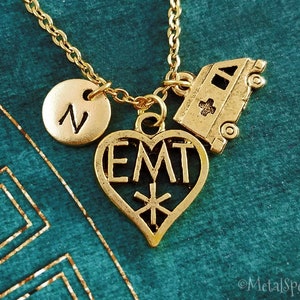 EMT Necklace Ambulance Necklace Ambulance Jewelry Ambulance Charm Necklace Pendant Necklace Personalized Necklace Initial Necklace Gift