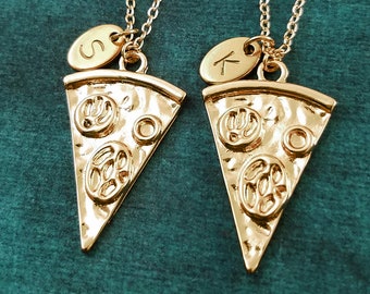 Pizza Necklace SET of 2 Pepperoni Pizza Necklaces Pizza Slice Charm Necklace Pendant Necklace Best Friend Necklace Friendship Jewelry Gift