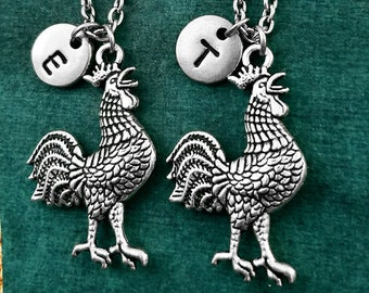 Rooster Necklace SET OF 2 Rooster Charm Necklaces Rooster Jewelry Bridesmaid Best Friend Necklaces Best Friends Gift Friendship Jewelry