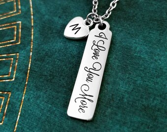 I Love You More Necklace I Love You Necklace Love Jewelry Personalized Jewelry Valentine's Day Anniversary Jewelry Girlfriend Necklace