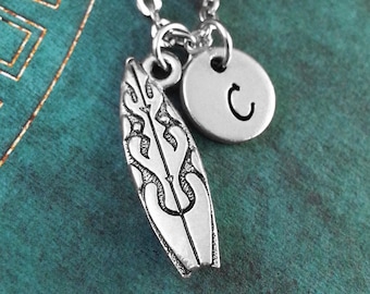◆VINTAGE HOLLYWOOD◆ Simple Surfing Board Necklace VH2336NE Vintage Sterling Silver 925 Silver Surfer Surfing Surf Board
