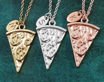 Pizza Necklace SET of 3 Slice of Pepperoni Pizza Necklaces Rose Gold Jewelry Friendship Jewelry Bridesmaid Jewelry Best Friend Necklace Gift