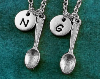 Spoon Necklace SET of 2 SMALL Spoon Charm Necklaces Spoons Gift Best Friend Necklace Friendship Jewelry Friendship Necklace Sisters Necklace