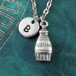 Senf Anhänger Halskette Senf Charme Halskette Senf Anhänger Halskette Essen Schmuck Essen Halskette Würze Schmuck personalisierte erste Halskette