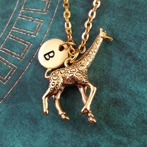 Giraffe Necklace SMALL Giraffe Charm Giraffe Pendant Necklace Giraffe Jewelry Bridesmaid Necklace Personalized Jewelry Initial Necklace Gift