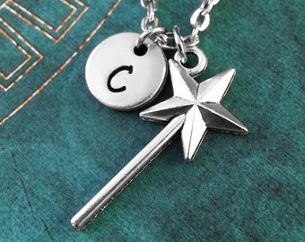 Wand Necklace, Personalized Necklace, Wand Pendant, Cute Charm Necklace, Fairy Necklace, Princess Jewelry, Magic Wand Necklace, Wand Charm