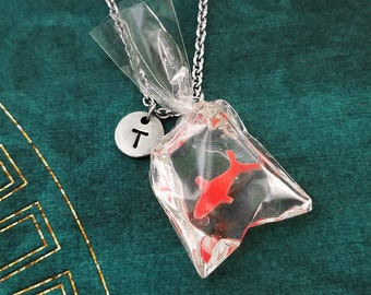 Goldfish Necklace Bagged Goldfish Jewelry New Fish Necklace Fish Jewelry Goldfish Bag Necklace Pendant Necklace Personalized Charm Necklace