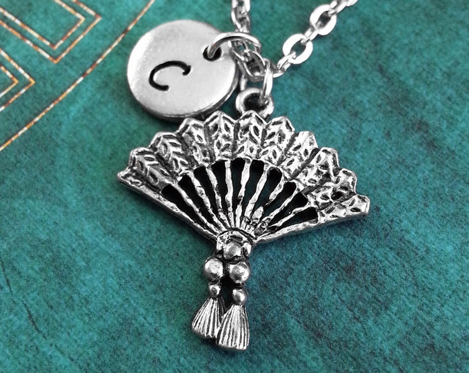 Hand Fan Charm Necklace Hand Fan Pendant Custom Necklace Japanese Jewelry Personalized Necklace Hand Fan Necklace Japanophile Gift