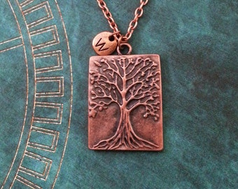 Tree Necklace Willow Necklace Tree Relief Necklace Copper Tree Pendant Tree Jewelry Nature Jewelry Tree of Life Necklace Monogram Necklace