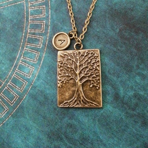 Tree Necklace Willow Necklace Tree Relief Necklace Bronze Tree Pendant Tree Jewelry Nature Jewelry Tree of Life Necklace Monogram Necklace