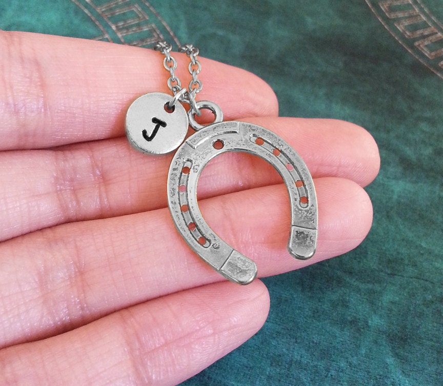 Horseshoe Necklace Silver Horseshoe Jewelry Horse Shoe Etsy