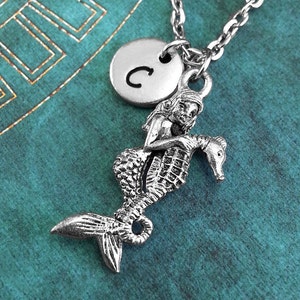 Mermaid Necklace, Mermaid Pendant, Personalized Gift, Fantasy Jewelry, Monogram Necklace, Aquatic Necklacke, Mermaid Charm Necklace