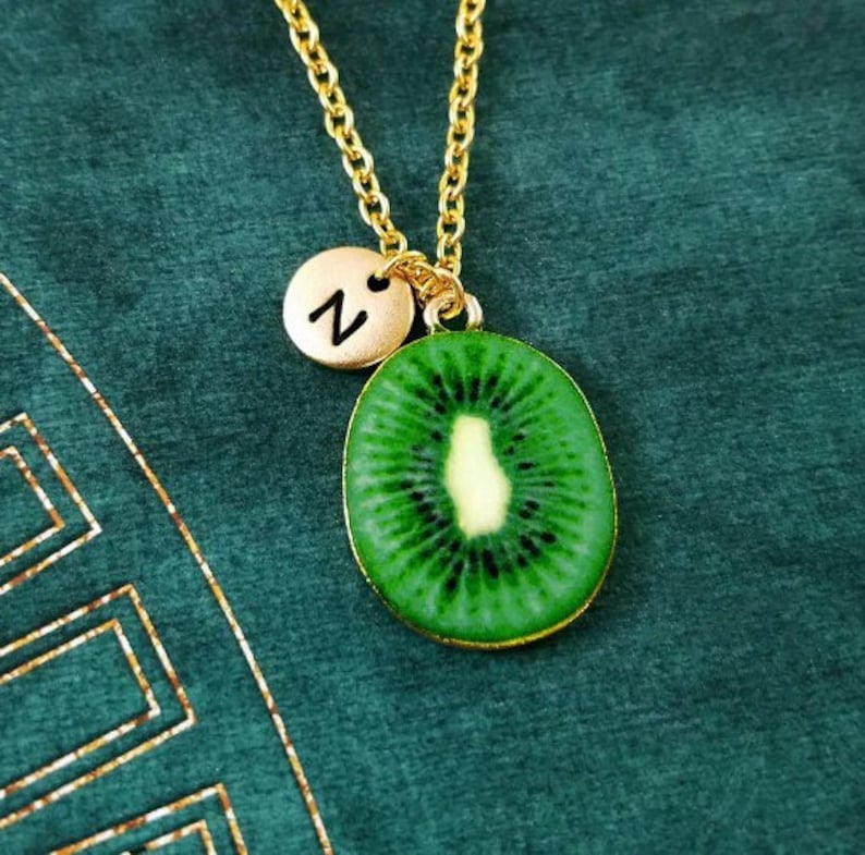 Kiwi Necklace Kiwi Jewelry Food Jewelry Fruit Jewelry Slice Etsy