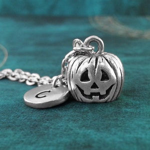 Jack O Lantern Necklace SMALL Silver Jack-o-Lantern Necklace Pumpkin Charm Necklace Pumpkin Jewelry Halloween Necklace Halloween Jewelry