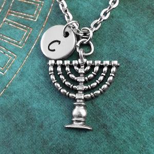 Menorah Necklace, Personalized Necklace, Menorah Pendant, Custom Necklace, Menorah Charm Necklace, Jewish Jewelry, Hanukkah Gift Jewish Gift