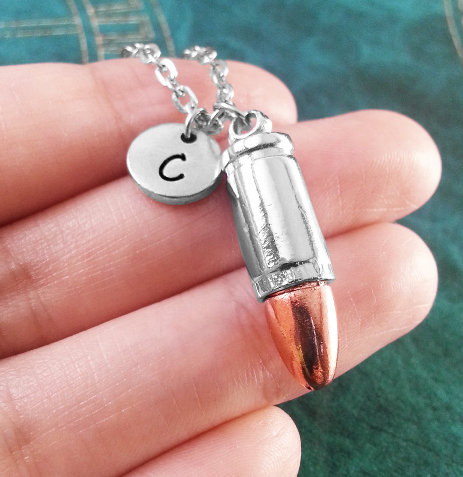 Copper Tip Bullet Necklace Personalized Necklace Bullet Etsy