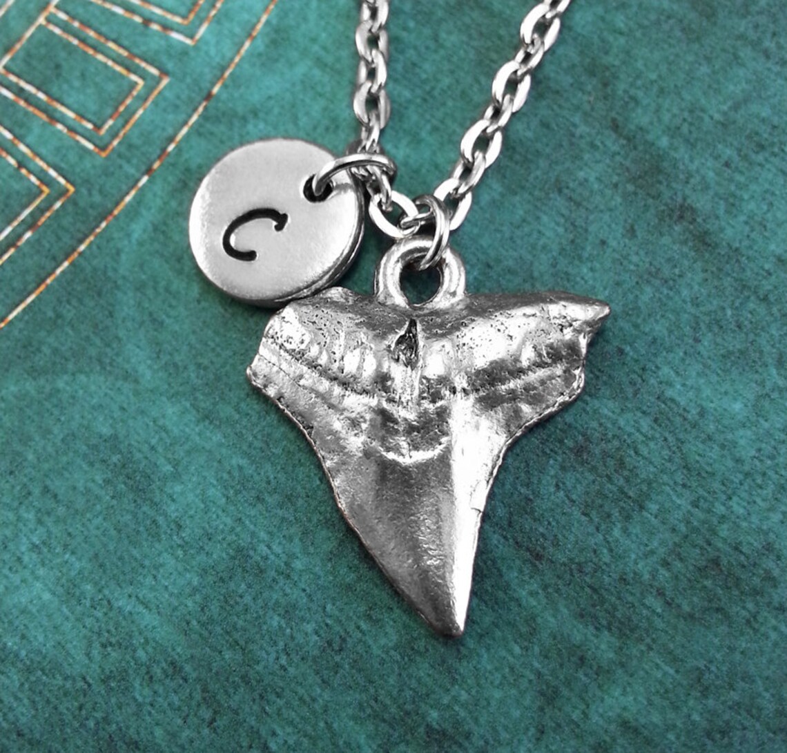 Shark Tooth Necklace Shark Tooth Charm Personalized | Etsy