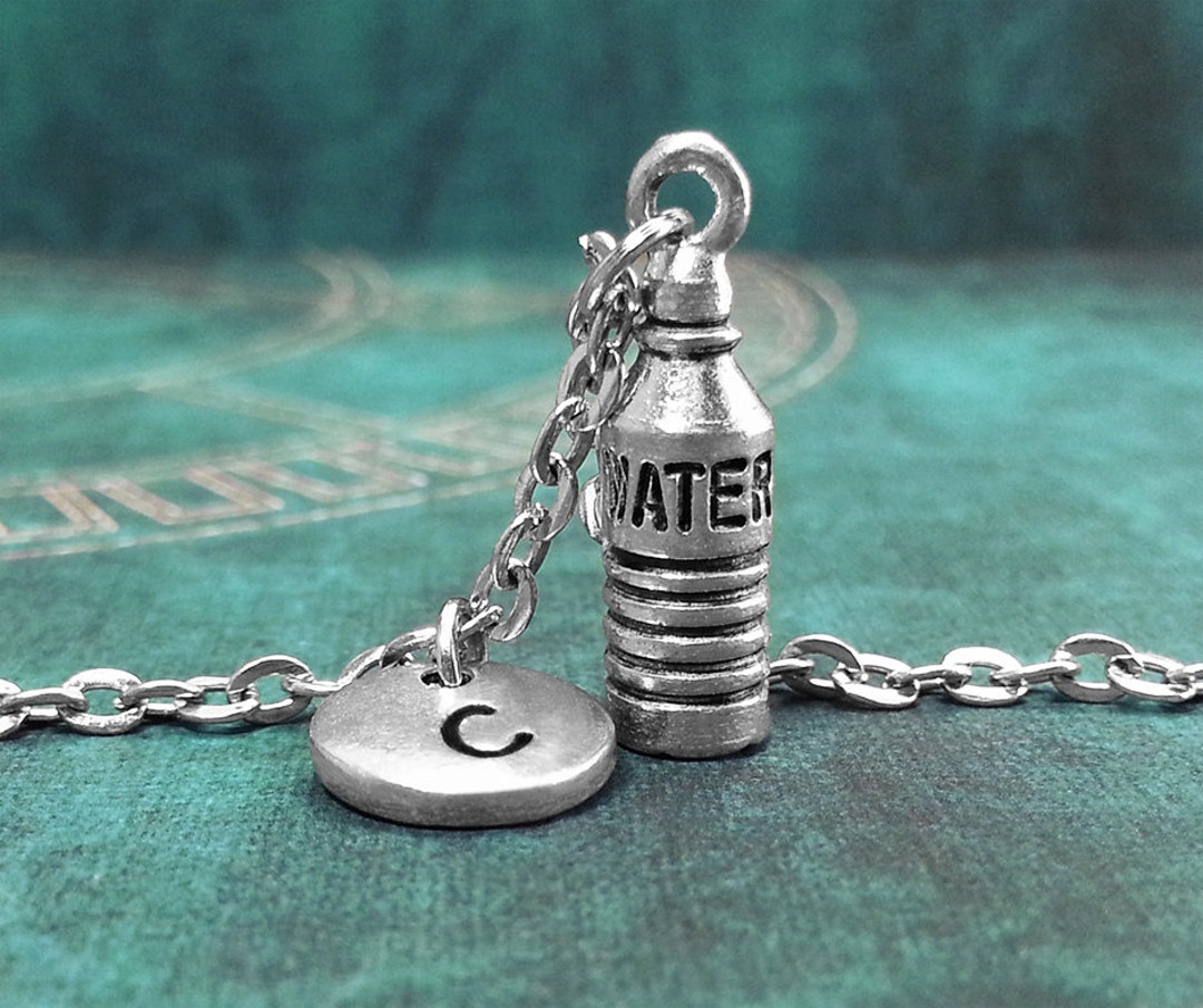 Water Bottle Necklace, Personalized Necklace, Bottled Water Pendant