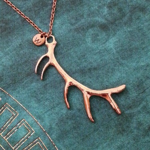 Antler Necklace LARGE Deer Antlers Necklace Deer Jewelry Antler Jewelry Hunting Jewelry Personalized Jewelry Copper Antler Charm Necklace