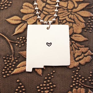 New Mexico Halskette personalisierte Schmuck Hand gestempelt Fern Beziehung Freundin Geschenk Paare Halskette Herz Karte Zustand Halskette