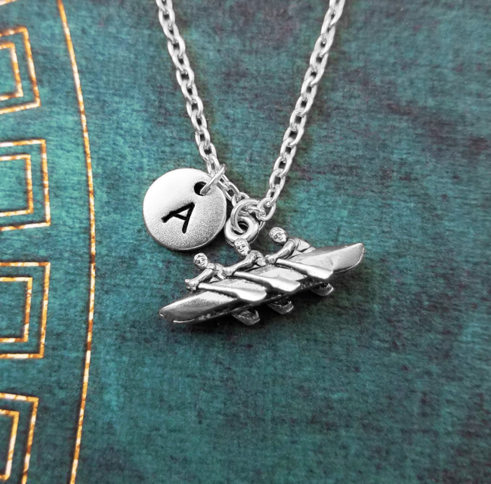 Row Boat Necklace VERY SMALL Rowing Boat Jewelry Rowing Team Etsy